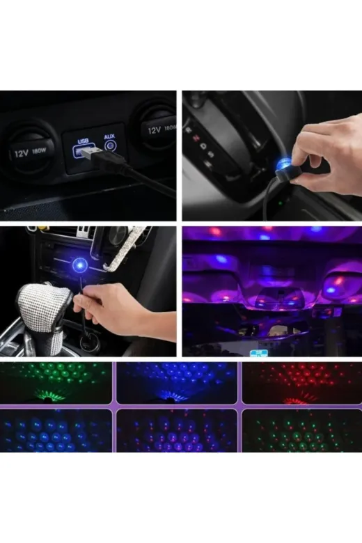 DGY STORE TYC3A1236B672E160B2C1CD00 Sese Duyarlı Usb Araç İçi Ambiyans Işığı