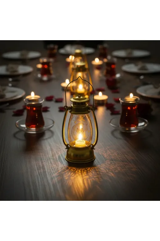 DGY STORE TYC51EB35DDABE0D097EE6100 Ramazan Temalı Gold Gaz Lambası Led Işık