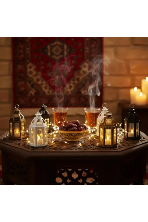 DGY STORE TYC5EE8E2ED3C367B2C023500 Ramazan Temalı Büyük Altıgen Açık Kubbe Led Lamba