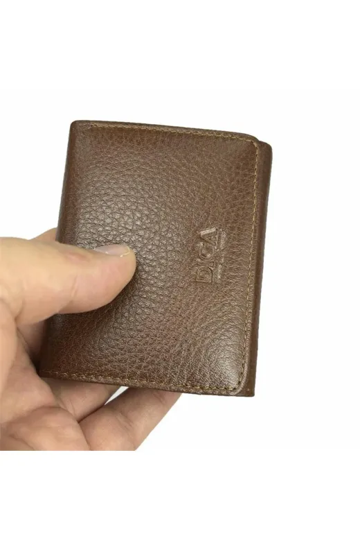 DİGA Dga829T Diga 829 Hakiki Deri Üç Kat Cüzdan Taba
