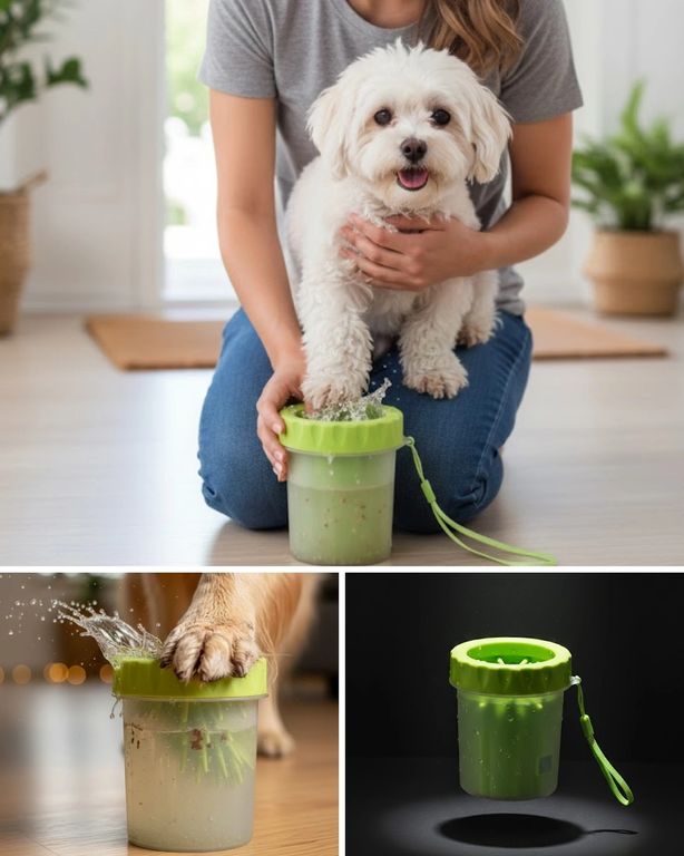Diğer 120117569 Mey İthalat Taşınabilir Köpek Ayak Temizleme Aparatı Silikon Fırçalı