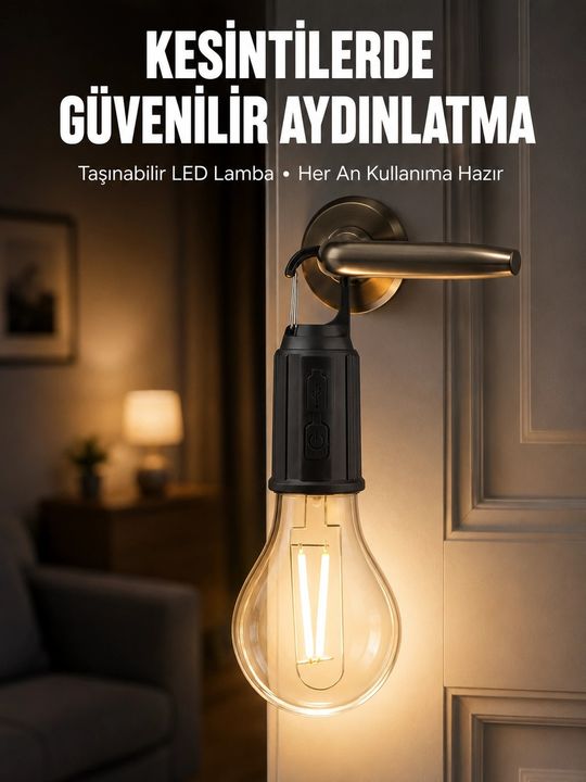 Diğer 120386710 Mey İthalat Şarjlı Aydınlatma Ampul Tasarımlı Ambians Işık Askılı Kamp Lambası