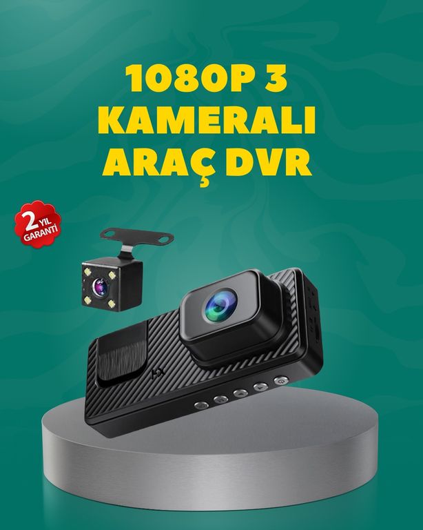 Diğer 121393372 Full Hd 1080P Araç Kamerası Gece Görüşlü Döngü Kayıt Ve Geri Görüş