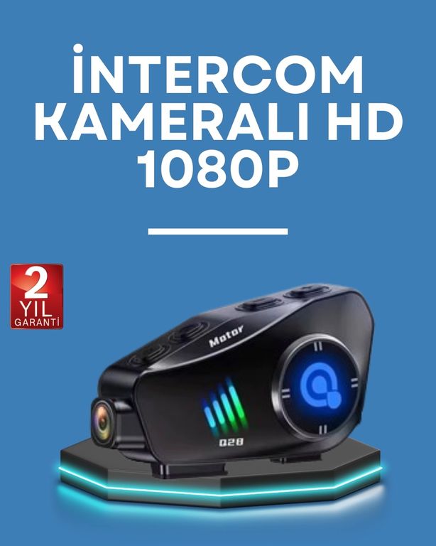 Diğer 122104851 Mey İthalat Q28 Kask Kulaklık 1080P Hd Kamera Bluetooth 5.3, Su Geçirmez, Gürültü Azaltma