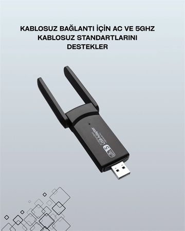 Diğer 125015555 Mey İthalat Usb 3.0 Wireless Adaptör 2.4Ghz & 5Ghz Destekli