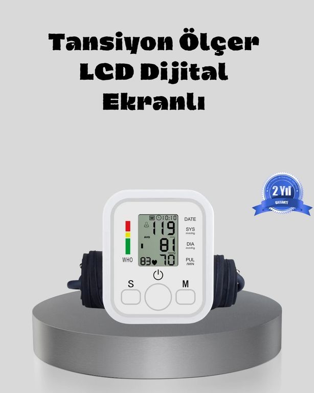 Diğer 125047387 Mey İthalat Üst Koldan Ölçüm Dijital Tansiyon Aleti Ihb Aritmi Uyarılı Ve Çift Hafızalı