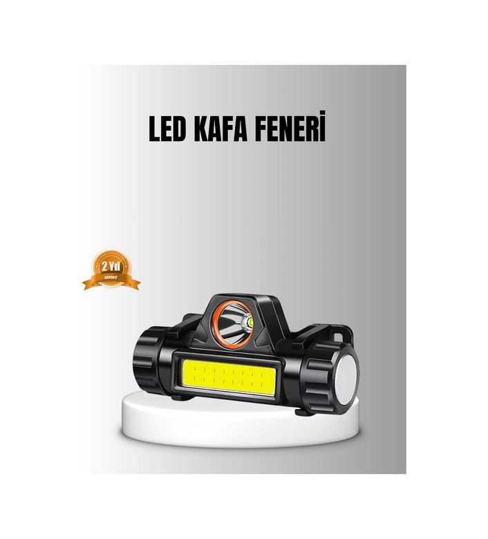 Diğer 125125994 Mey İthalat Şarjlı Led Kafa Feneri Çift Fonksiyonlu, 200Lm Işık Gücü, Ip44 Suya Dayanıklı