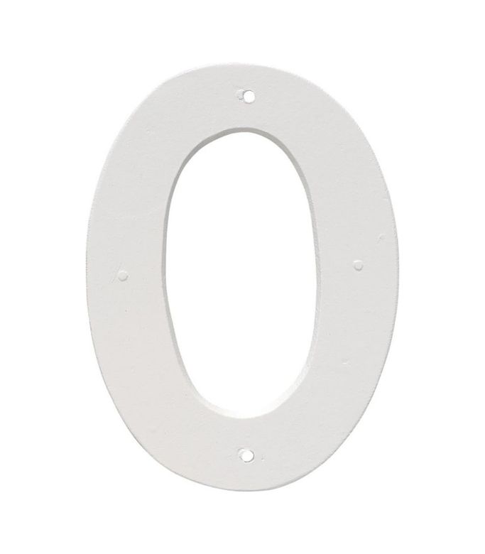 Diğer 126600461 Metal Products 20,32 Cm Alüminyum Ev Numarası 0 Dış Mekan Plakası, Orta, Beyaz