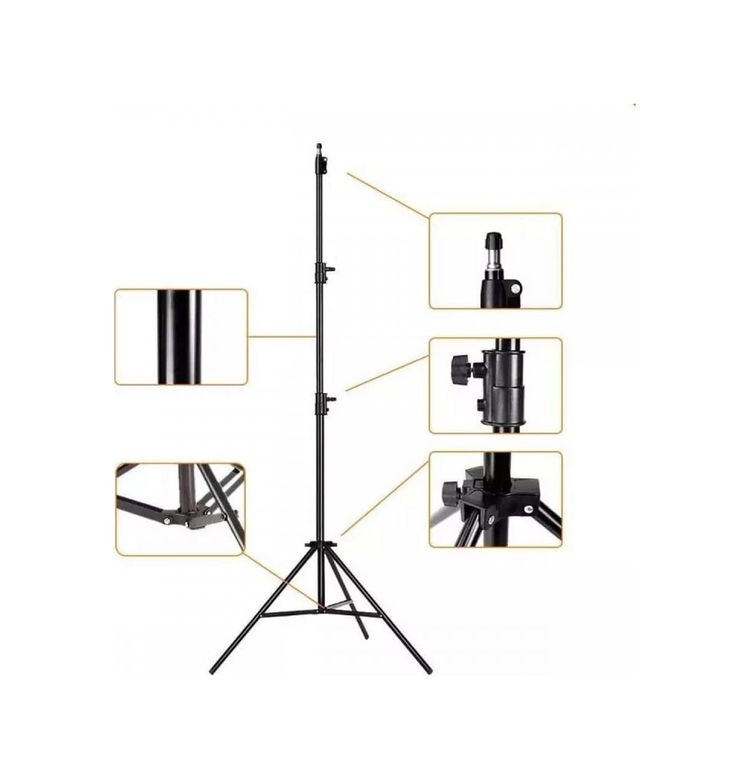 Diğer 126659250 Ayarlanabilir Profesyonel Işık Standı, Teleskopik Yükseklik Ayarlı, Katlanabilir Taşınabilir Metal Gövde, Fotoğraf Video Çekim Işıkları Softbox Ring Light İçin Stüdyo Tripodu