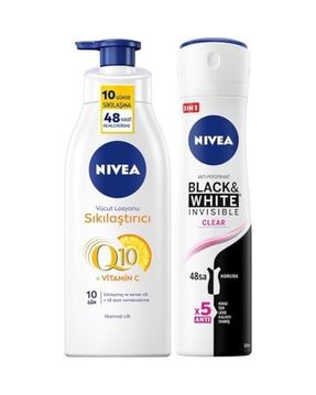 Diğer 128849978 Kadın Sprey Deodorant & Clear 150Ml, Q10 Sıkılaştırıcı Ve Nemlendirici Vücut Losyonu 400Ml