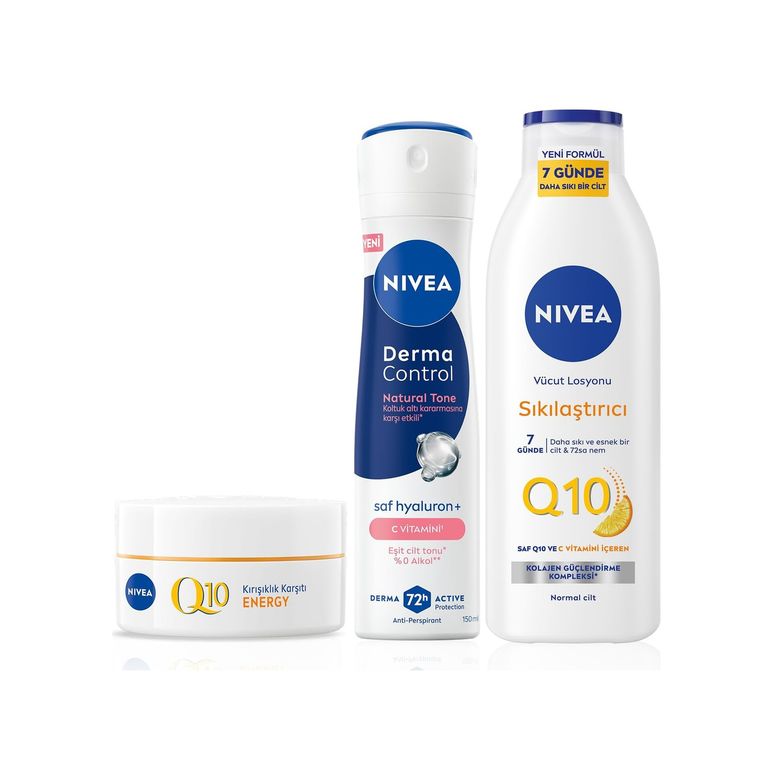 Diğer 128849996 Kadın Sprey Deodorant Derma Control Natural Tone 150Ml,q10 Sıkılaştırıcı Losyon400Ml Ve Gündüz Kremi