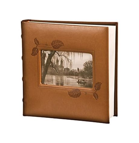 Diğer 130374017 Kabartmalı Sarmaşık Çerçeve Suni Deri Kapak Fotoğraf Albümü, Kahverengi 10 X 15 Cm