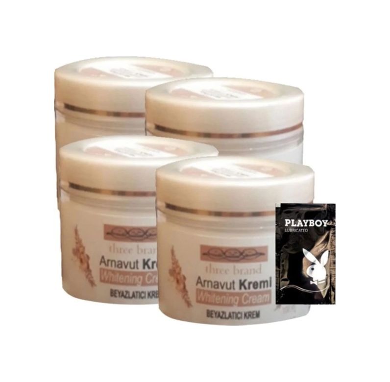 Diğer 130970834 Süper Three Brand 4Lü Adet Arnavut Kremi Whitens Cream Kremi 100 Ml + 1 Adet Jel Hediye