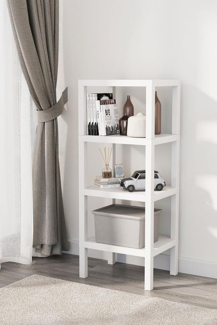 Diğer 131600251 Mithra Life 4 Katlı Plastik Beyaz Banyo Mutfak Rafı Mıt1049