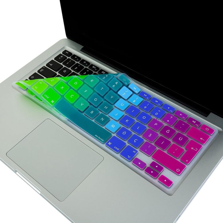 Diğer 131736597 Macbook Klavye Koruyucu Türkçe Q Silikon Uyumlu Dazzle Desenli Air 13 İnç A1466 A1369 Pro 13 İnç A1502 A1425 Pro 15 İnç A1398 A1286 Pro 17 İnç A1297 Pembe Yeşil