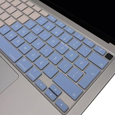 Diğer 131736677 Türkçe Q Klavye Koruyucu Macbook Air 13 A1932 A2179 A2337 M1 Uyumlu Uk Iso Ters L Enter Ultra İnce Silikon Keyboard Cover Mavi Pembe