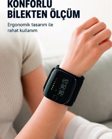 Diğer 131739260 Mey İthalat Şarj Edilebilir Bilekten Tansiyon Aleti Tek Tuşla Ölçüm