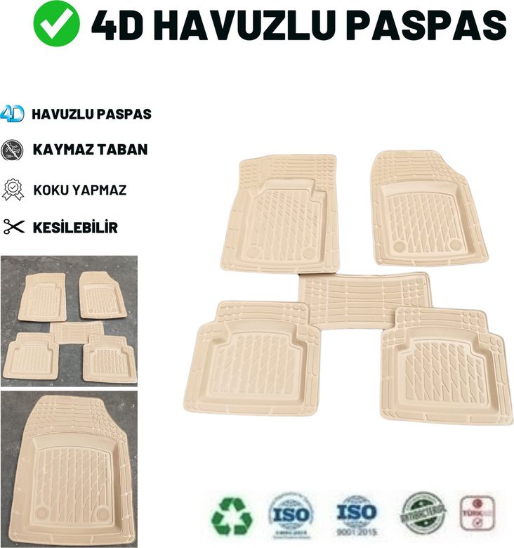 Diğer 2431136 Land Rover Range Rover Sport 2019 4D Havuzlu Üniversal Yeni Nesil Paspas Bej Gold Seri