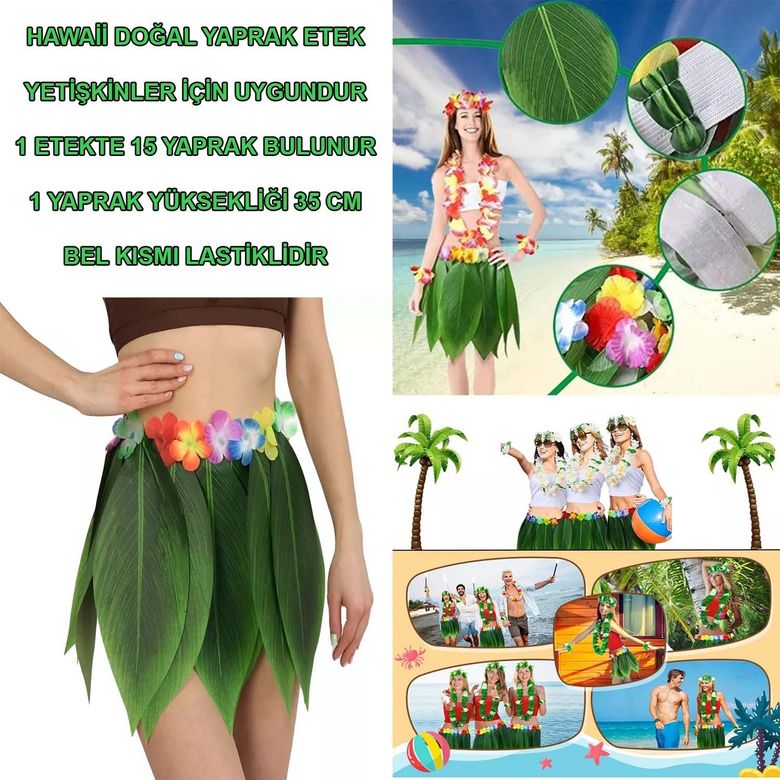 Diğer 474189Gosa4987 Tropikal Esintili Hawaii Yapraklı Parti Eteği Yetişkin Boy