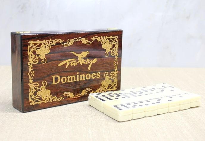 Diğer 55MT3-KH-ALK4220 Ahşap Kutulu Domino Oyunu Alk4220