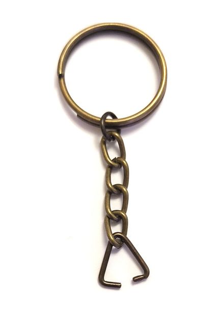 Diğer 55TK-TK-CNT-4412536464AP Anahtarlık Halkası, Halka + Zincir + Üçgen, 24Mm, Antik, 1000 Adet