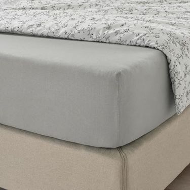 Diğer 57855210131620480184975 Lastikli Çarşaf, Gri, 140X200 Cm Abanoz