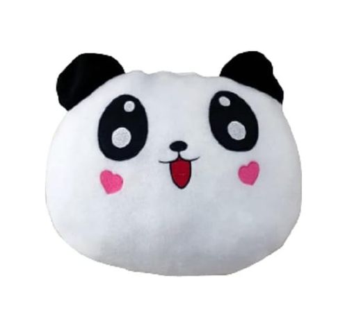 Diğer 57855210131687480184975 8683200803453 Panda Figürlü Kalp Yanaklı Sevimli Peluş Yastık Minnoş Yavru Panda Tasarımlı Dekoratif Yastık, Çok Renkli, Medium 50 X 22