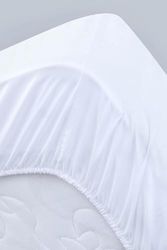 Diğer 57855210131989880184975 Yumoş Pamuklu Fitted Alez, Sıvı Geçirmez, Hava Geçirir, Lastikli, Anti Alerjik, Beyaz Açık Gri 0 - 100 X 101 - 150
