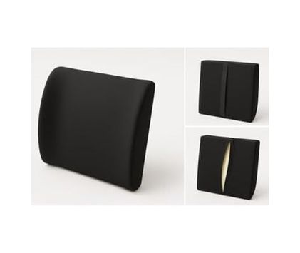 Diğer 57855210132004080184975 Ergonomik Bel Destek Yastığı, Siyah, 35X34X12 Cm, Yıkanabilir Kılıf, Ayarlanabilir Kemer, Ofis Ve Araba İçin Ahşap