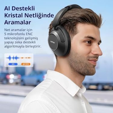 Diğer 57855210133872480184975 Earfun Wave Pro Kulak Üstü Bluetooth Kulaklık - Anc - 80 Saate Kadar Pil Ömrü - Siyah Earfun Türkiye Garantili 50 X 22