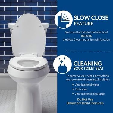Diğer 57858324443445299283959 880Slow 000 Caswell Klozet Kapağı Yavaş Yavaş Kapanır Ve Asla Gevşetmez, Yuvarlak, Uzun Ömürlü Plastik, Beyaz Açık Ahşap