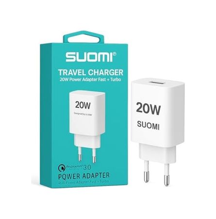 Diğer 57858324449111699283959 Suomı 20W Hızlı Şarj Adaptörü, Pd Ve Qc 3.0, Type-C Kablo Dahil, Tüm Cihazlar, Uyumlu, 2 Port, Güvenlik Çipli, Beyaz Acı Kahve
