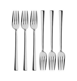 Diğer 57858324452419999283959 Gümüş Tatlı Çatalı Seti, Paslanmaz Çelik, 16 Cm, Metalik, Titanyum Kaplama, 6 Adet Açık Bej
