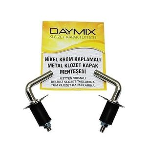 Diğer 57858324454325299283959 Daymix Metal Klozet Kapak Menteşesi, Üstten Sıkmalı, Nikel Krom Kaplamalı, Klozet Taşları İçin Vidalı Montaj Sistemi Ahşap