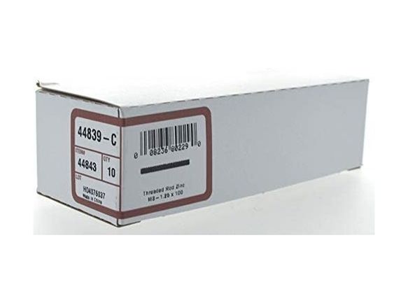 Diğer 57858324454351099283959 44843 M8-1.25 X 100 Çinko Dişli Çubuk, 10'lu Paket Açık Bej