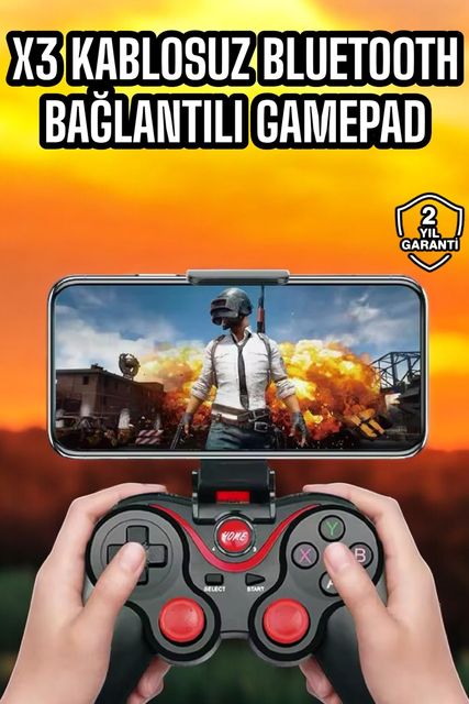 Diğer 68082587 Android Uyumlu Gamepad X3 Game Stick Oyun Kolu Bluetooth Bağlantılı