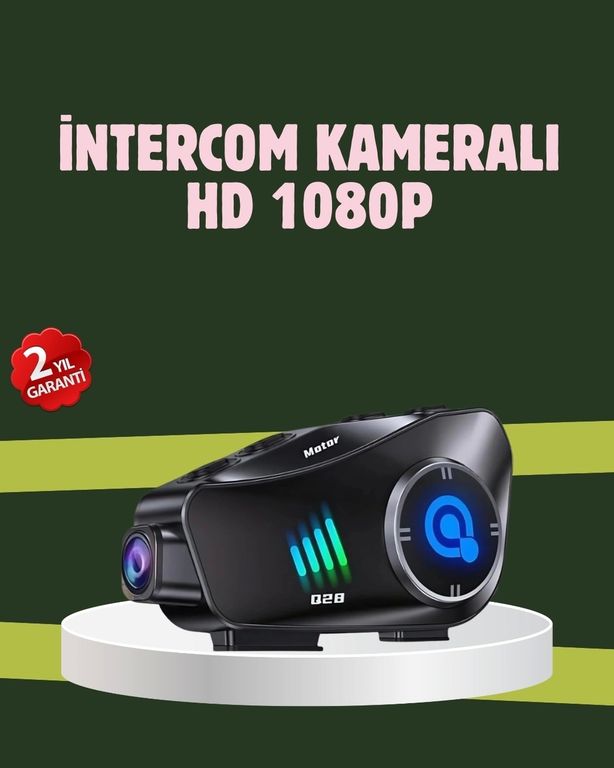 Diğer 96446876 Q28 Full Hd Kameralı Motosiklet Kask Kulaklığı 45 Saat Müzik, Ipx6 Su Geçirmez