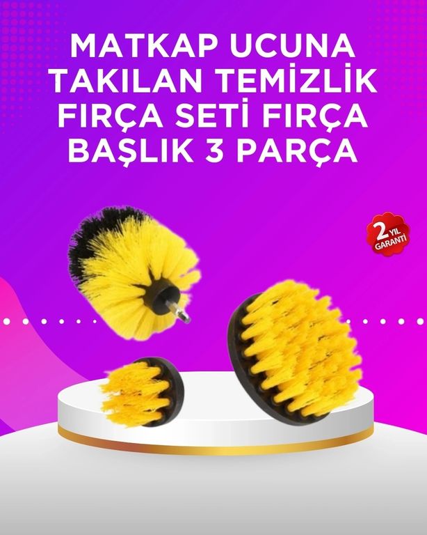 Diğer 96854245 Matkap Ucu Temizlik Fırçası Seti Banyo Fayans Zemin İçin