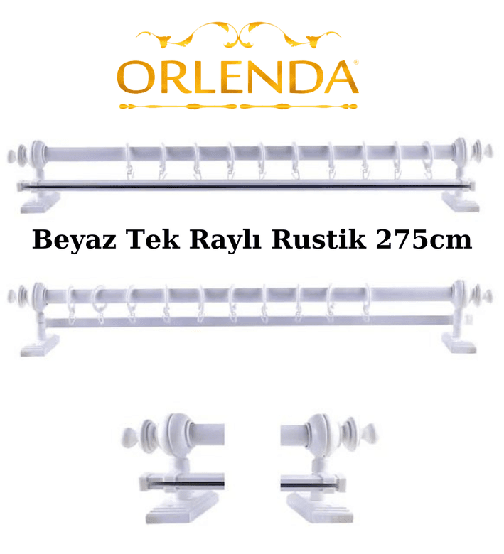Diğer irAZRpEPDh Orlenda Tek Raylı Rustik Perde Askısı 275Cm