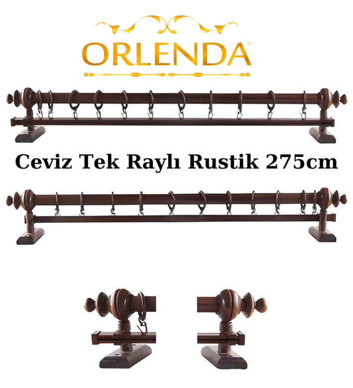 Diğer irAZRpEPDh Orlenda Tek Raylı Rustik Perde Askısı 275Cm
