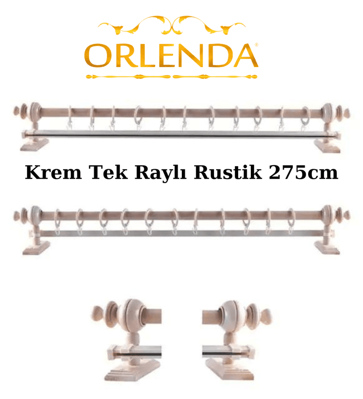 Diğer irAZRpEPDh Orlenda Tek Raylı Rustik Perde Askısı 275Cm