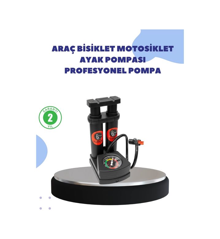Diğer MEYTDUCZZZARAÇPOMPASITDR-3-BLMY Mey İthalat Çok Amaçlı Ayaklı Lastik Pompası Yüksek Hassasiyetli