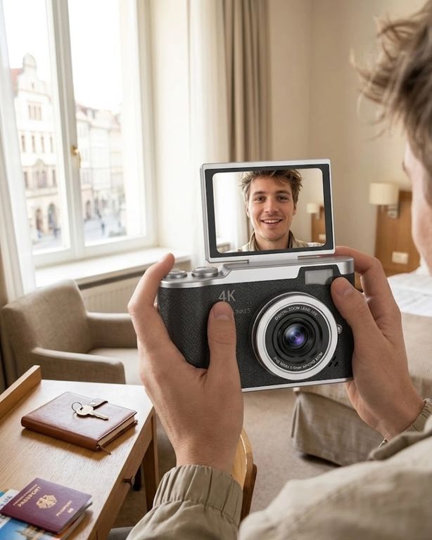 Diğer MEYTDUCZZZLK007FOTOĞRAFMAKİNESİ-4-BLMY Mey İthalat 48 Mp 4K Dijital Kamera 8X Zoom Ve 180 Derece Ekran Yeni Başlayanlar İçin Uygun