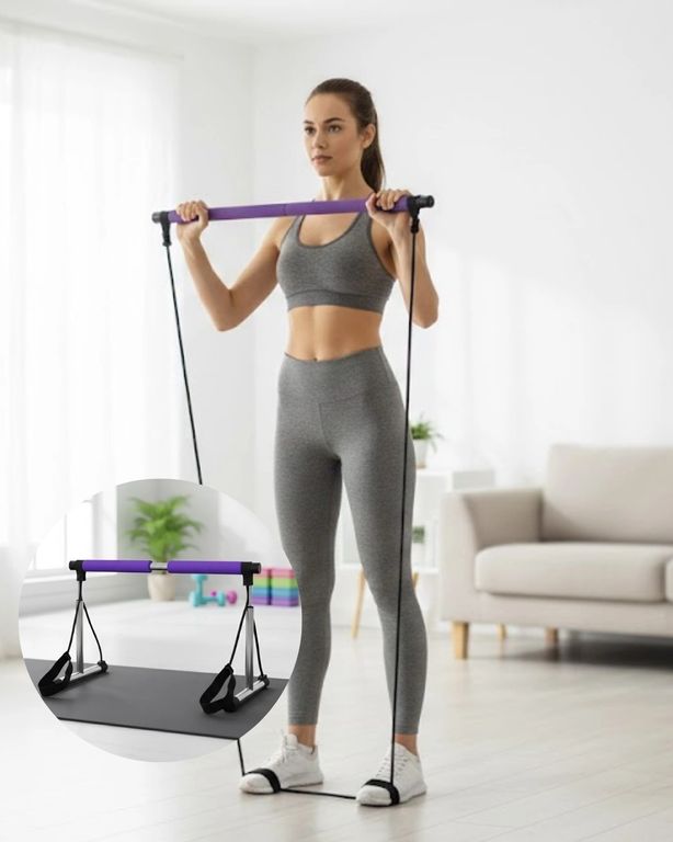 Diğer MEYTDUCZZZPİLATESSET-1-BLMY Mey İthalat Pilates Bar Egzersiz Aleti Bilek Destekli Çok Yönlü Kullanım Mor