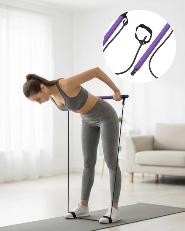 Diğer MEYTDUCZZZPİLATESSET-3-BLMY Mey İthalat Pilates Bar Direnç Aleti Duruş Geliştirici Ve Kas Güçlendirici Acı Kahverengi