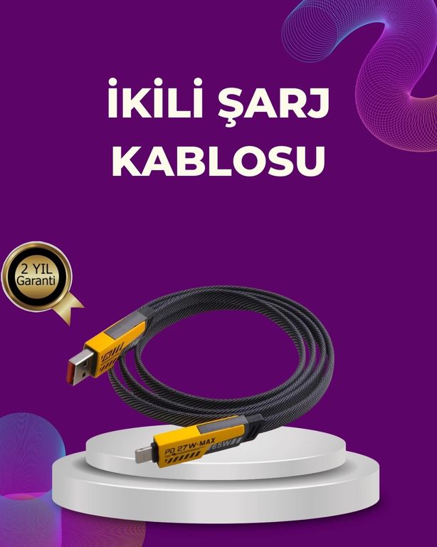 Diğer MEYTDXUCZİKİLİŞARJKABLOSU-1-BLMY Mey İthalat Dayanıklı 4 Ü 1 Arada Çok Fonksiyonlu Hızlı Şarj Veri Kablosu