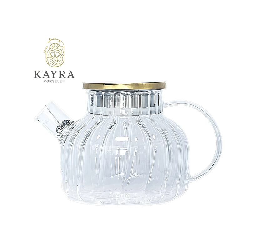 Diğer RT-RYL-NEW29673 Çelik Kapaklı Borosilikat Dilimli Model Süzgeçli Cam Demlik Bitki Çayları 1000 Ml Royaleks-Cm-2001 Ahşap - Çelik