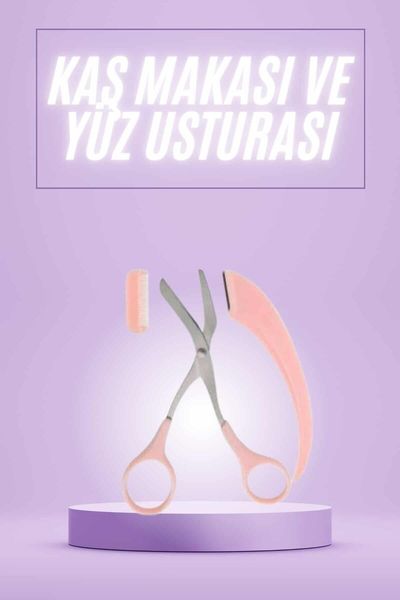 Diğer TRİTHLTUCZZZMJGN570KAŞMAKASIIIIIIII1-BLNCCC Taraklı Kaş Makası Ve Ustura Seti Kaş Düzeltme Makası Kaş Bıyık Alma Aleti 0 28405530