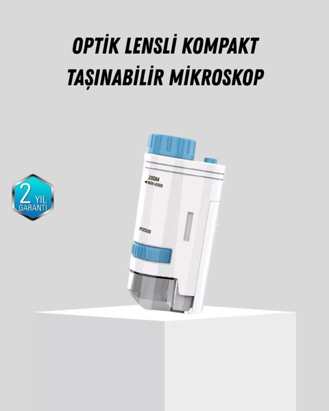 Diğer TRİTHLTXUCZZZÇOCUKMİKROSKOBU-BLNCCC Taşınabilir Mini Mikroskop Led Işıklı 80X 200X Büyütmeli Ve Odak Ayarlı