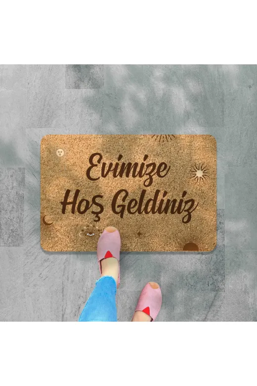 Dijital Baskılı Kapı Önü Paspas Hoşgeldiniz Yazılı Coco Görünümlü Kapı Önü Ve İçmekan Paspası